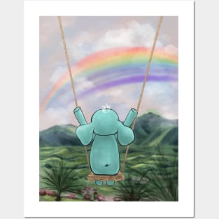 Elephant Tiffan & rainbow Posters and Art